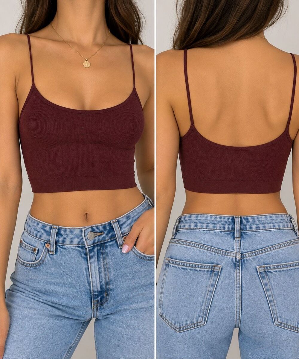 Out From Under Urban Outfitters Burgundy Seamless Cami Top Size M Y2K